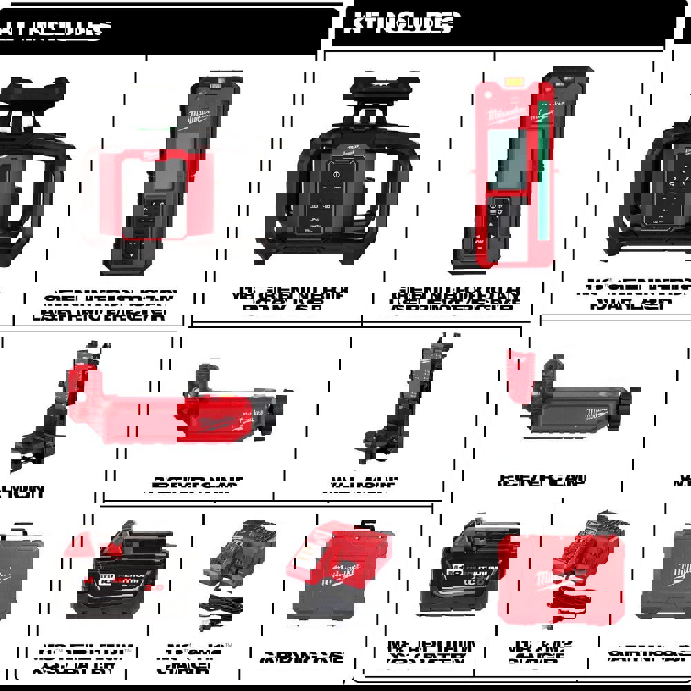 Laser Levels; Level Type: Rotary Laser ; Laser Class: Class II ; Laser Projection Orientation: Horizontal; Vertical ; Plumb Type: Up ; Accuracy: 1/16 in at 100 ft ; Power Source: Battery